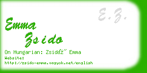 emma zsido business card